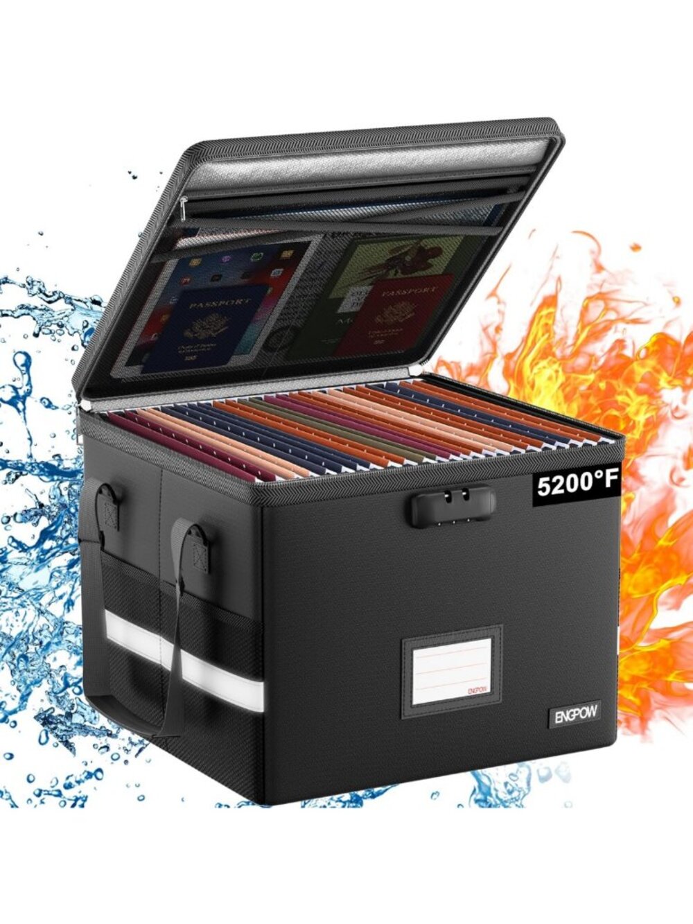 Fireproof Document Box with Lock | Heat Insulated File Storage Organizer